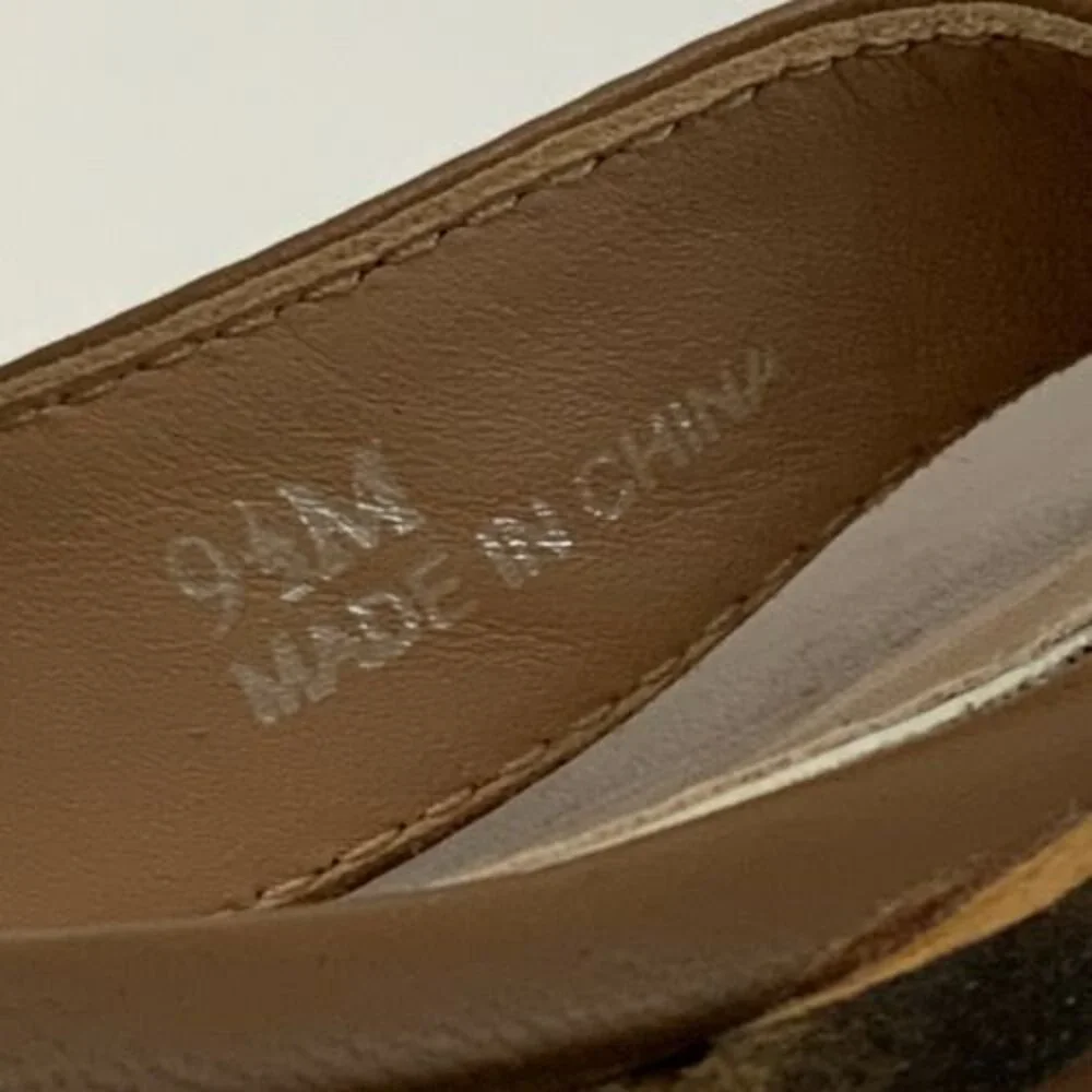 Linea Paolo Leather Elodie Ankle Strap Wedge Brown 9.5